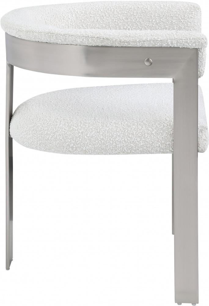 Meridian Furniture - Romeo Cream Boucle Fabric Dining Chair (Set of 2) - 727Cream-C veiw 4