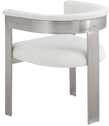 Meridian Furniture - Romeo Cream Boucle Fabric Dining Chair (Set of 2) - 727Cream-C veiw 5
