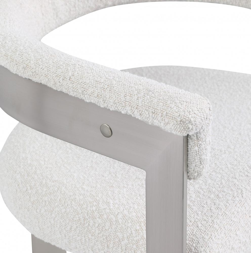 Meridian Furniture - Romeo Cream Boucle Fabric Dining Chair (Set of 2) - 727Cream-C veiw 6