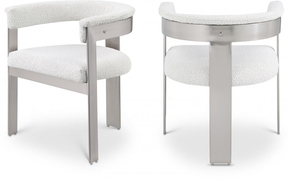 Meridian Furniture - Romeo Cream Boucle Fabric Dining Chair (Set of 2) - 727Cream-C veiw 7