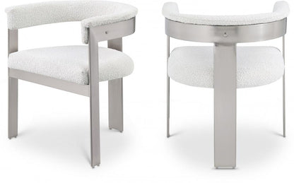 Meridian Furniture - Romeo Cream Boucle Fabric Dining Chair (Set of 2) - 727Cream-C veiw 7
