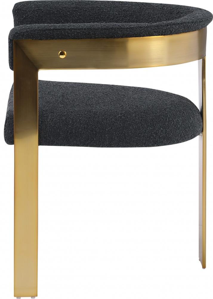 Meridian Furniture - Romeo Black Boucle Fabric Dining Chair (Set of 2) - 832Black-C veiw 4