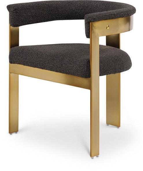 Meridian Furniture - Romeo Brown Boucle Fabric Dining Chair (Set of 2) - 832Brown-C veiw 1