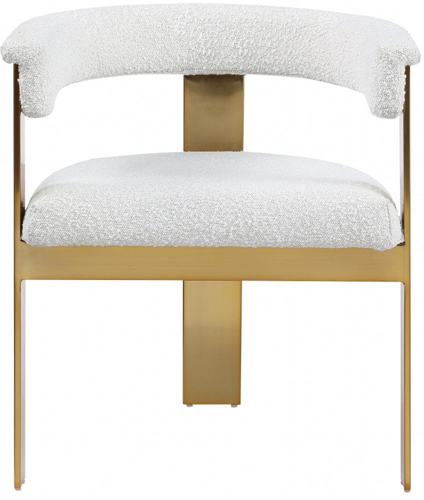 Meridian Furniture - Romeo Cream Boucle Fabric Dining Chair (Set of 2) - 832Cream-C veiw 3