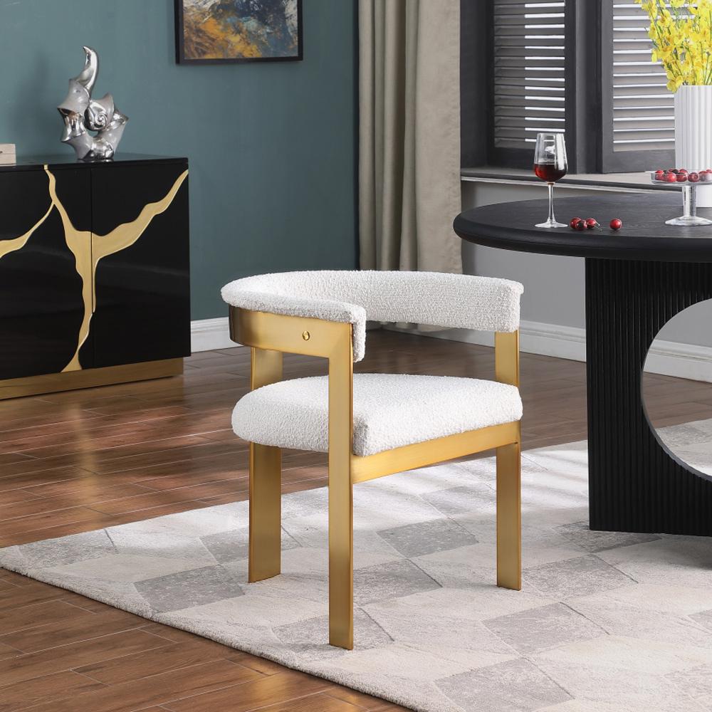 Meridian Furniture - Romeo Cream Boucle Fabric Dining Chair (Set of 2) - 832Cream-C veiw 6