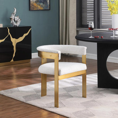 Meridian Furniture - Romeo Cream Boucle Fabric Dining Chair (Set of 2) - 832Cream-C veiw 6