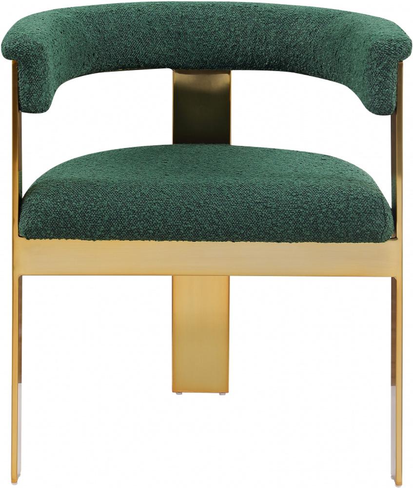 Meridian Furniture - Romeo Green Boucle Fabric Dining Chair (Set of 2) - 832Green-C veiw 3