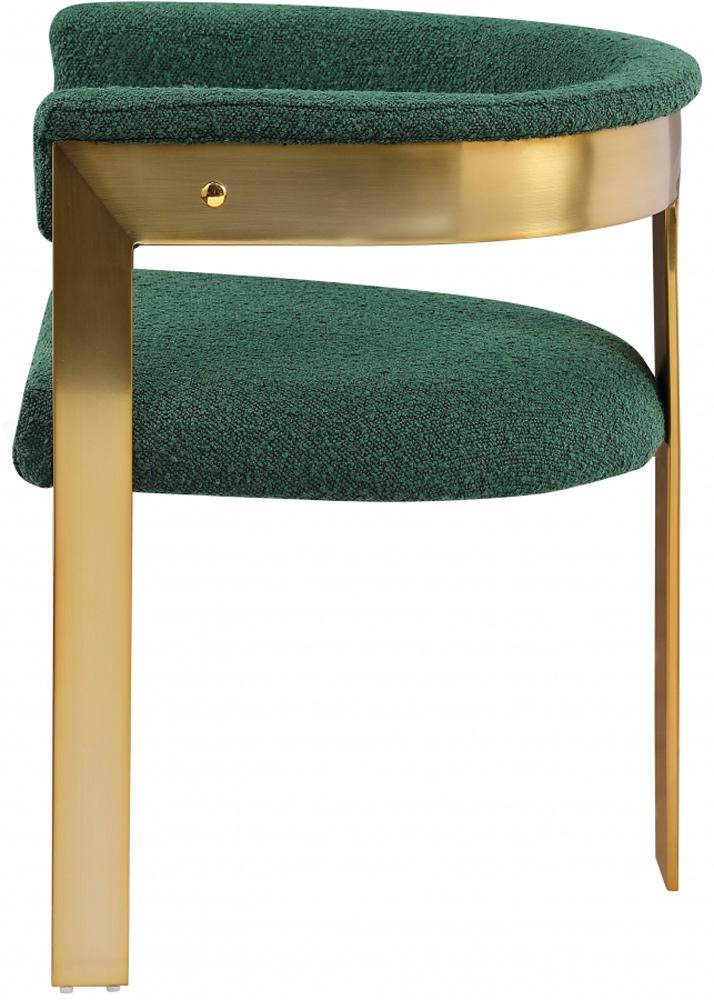 Meridian Furniture - Romeo Green Boucle Fabric Dining Chair (Set of 2) - 832Green-C veiw 4