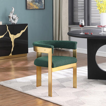 Meridian Furniture - Romeo Green Boucle Fabric Dining Chair (Set of 2) - 832Green-C veiw 7