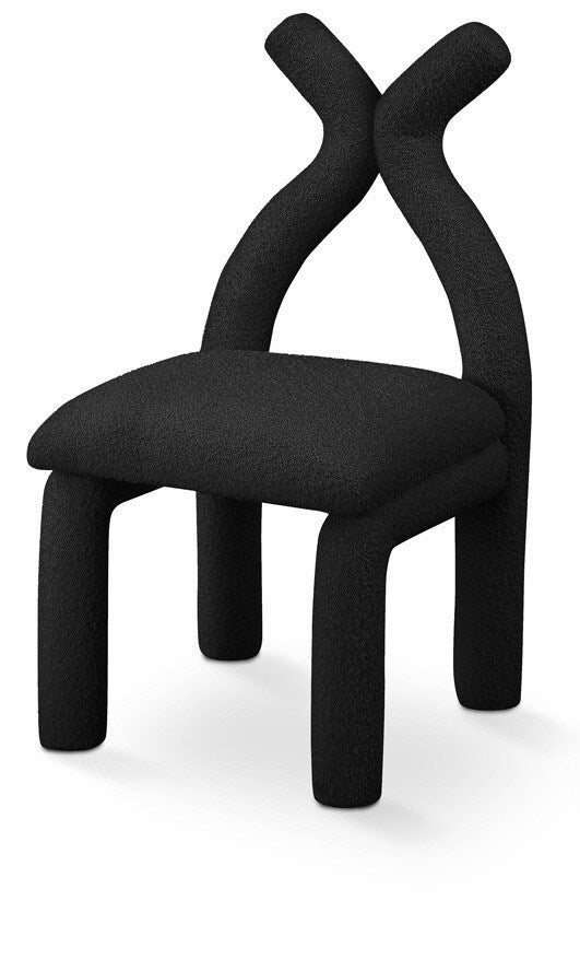 Meridian Furniture - Xena Black Boucle Fabric Accent/Dining Chair - 884Black-C veiw 1