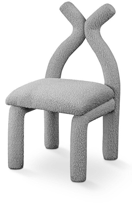 Meridian Furniture - Xena Grey Boucle Fabric Accent/Dining Chair - 884Grey-C veiw 1