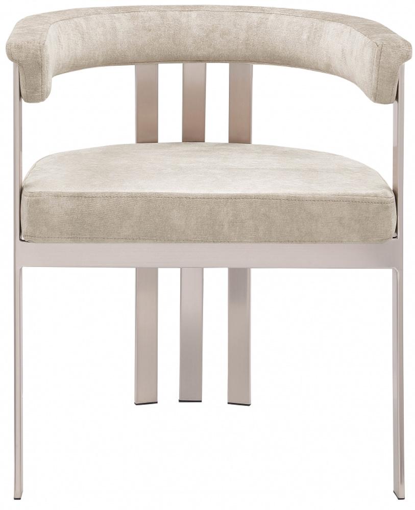 Meridian Furniture - Marcello Beige Velvet Dining Chair (Set of 2) - 938Beige-C veiw 3
