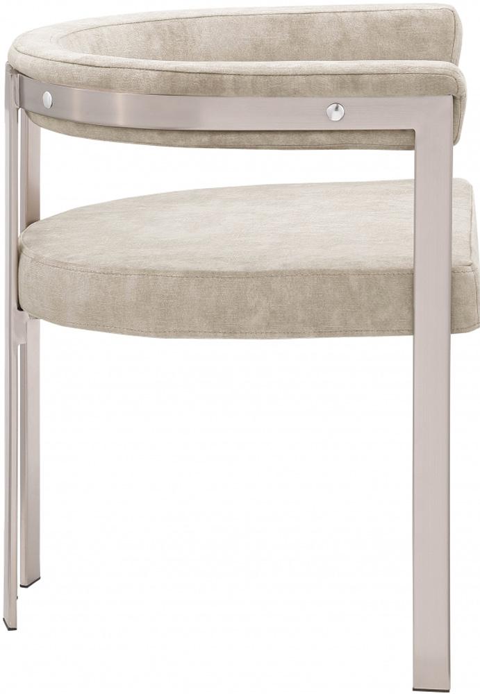 Meridian Furniture - Marcello Beige Velvet Dining Chair (Set of 2) - 938Beige-C veiw 4