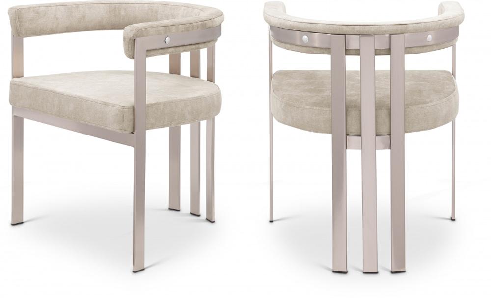 Meridian Furniture - Marcello Beige Velvet Dining Chair (Set of 2) - 938Beige-C veiw 7