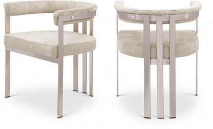 Meridian Furniture - Marcello Beige Velvet Dining Chair (Set of 2) - 938Beige-C veiw 7
