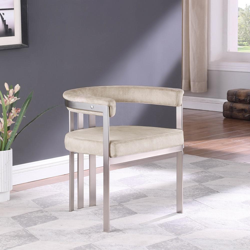 Meridian Furniture - Marcello Beige Velvet Dining Chair (Set of 2) - 938Beige-C veiw 8