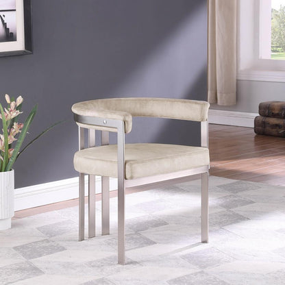 Meridian Furniture - Marcello Beige Velvet Dining Chair (Set of 2) - 938Beige-C veiw 8