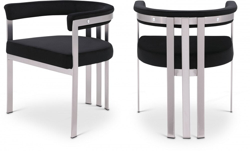Meridian Furniture - Marcello Black Velvet Dining Chair (Set of 2) - 938Black-C veiw 7