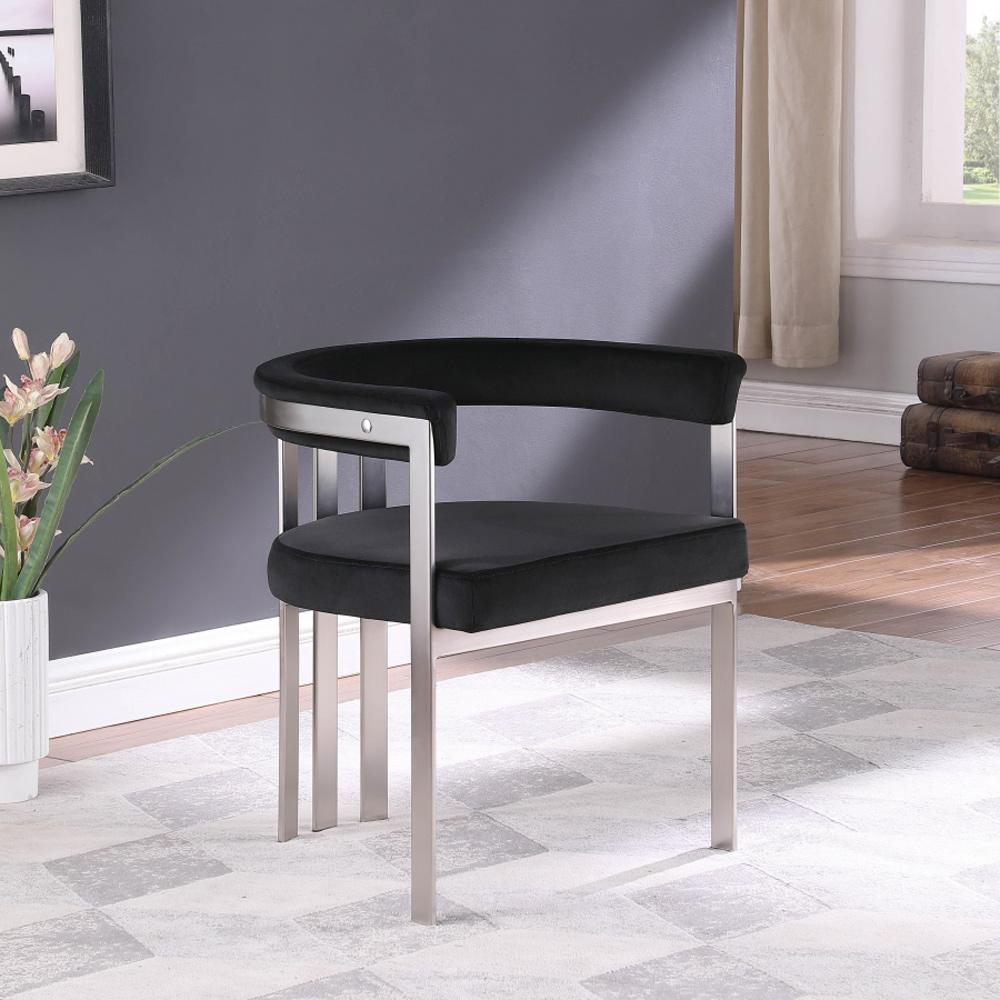 Meridian Furniture - Marcello Black Velvet Dining Chair (Set of 2) - 938Black-C veiw 8
