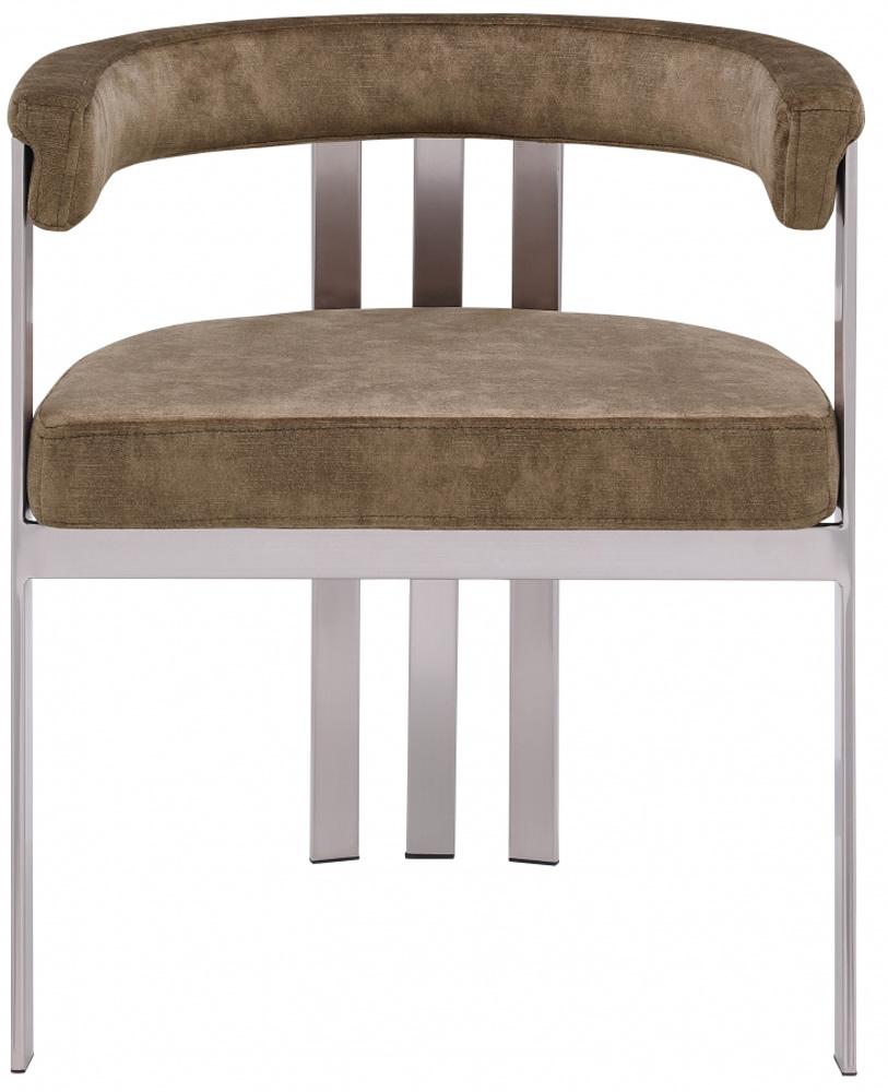 Meridian Furniture - Marcello Brown Velvet Dining Chair (Set of 2) - 938Brown-C veiw 3