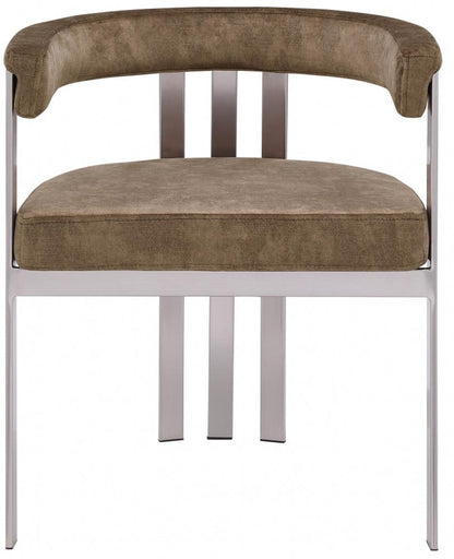 Meridian Furniture - Marcello Brown Velvet Dining Chair (Set of 2) - 938Brown-C veiw 3