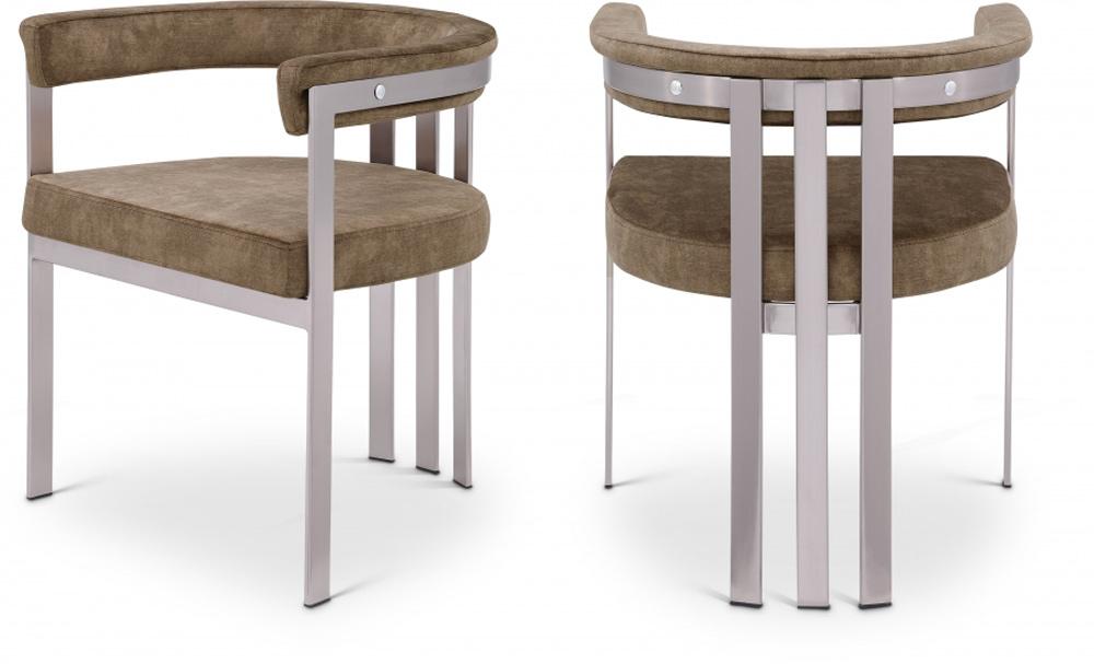 Meridian Furniture - Marcello Brown Velvet Dining Chair (Set of 2) - 938Brown-C veiw 7