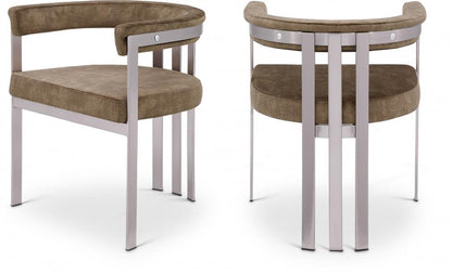 Meridian Furniture - Marcello Brown Velvet Dining Chair (Set of 2) - 938Brown-C veiw 7