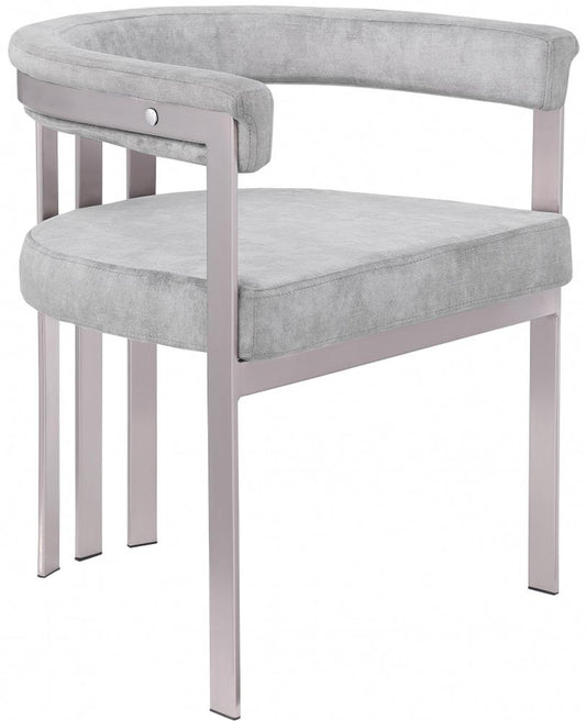 Meridian Furniture - Marcello Grey Velvet Dining Chair (Set of 2) - 938Grey-C veiw 1