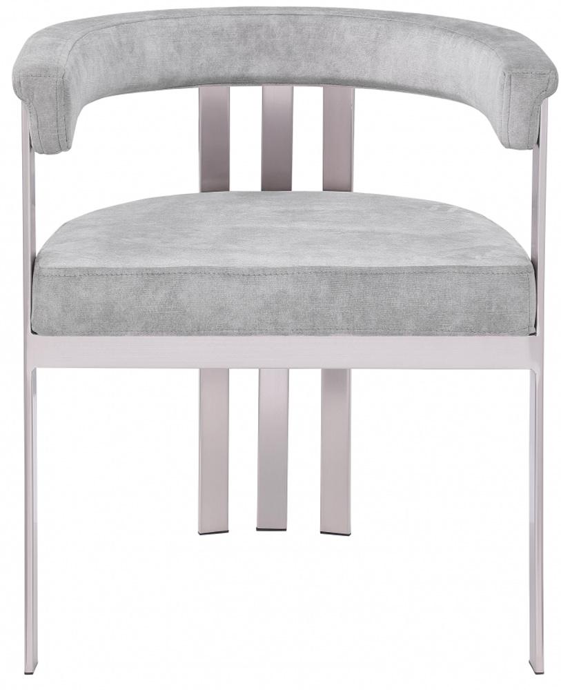 Meridian Furniture - Marcello Grey Velvet Dining Chair (Set of 2) - 938Grey-C veiw 3