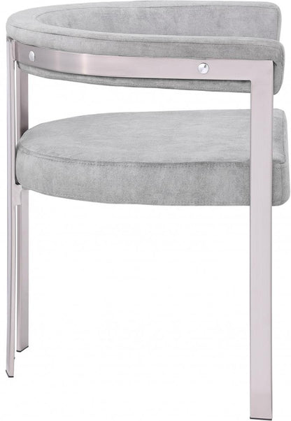 Meridian Furniture - Marcello Grey Velvet Dining Chair (Set of 2) - 938Grey-C veiw 4