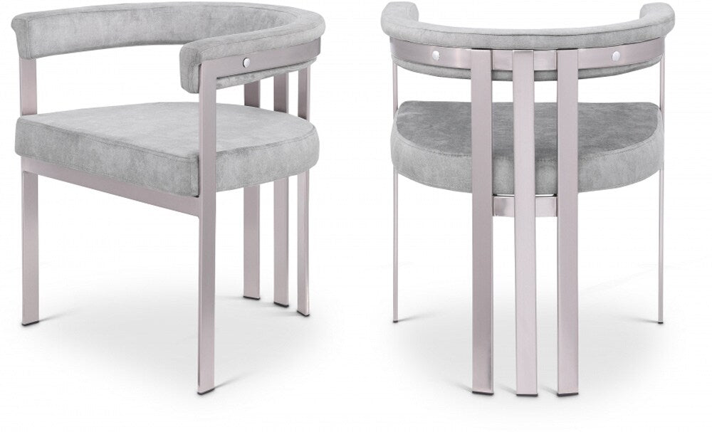 Meridian Furniture - Marcello Grey Velvet Dining Chair (Set of 2) - 938Grey-C veiw 7