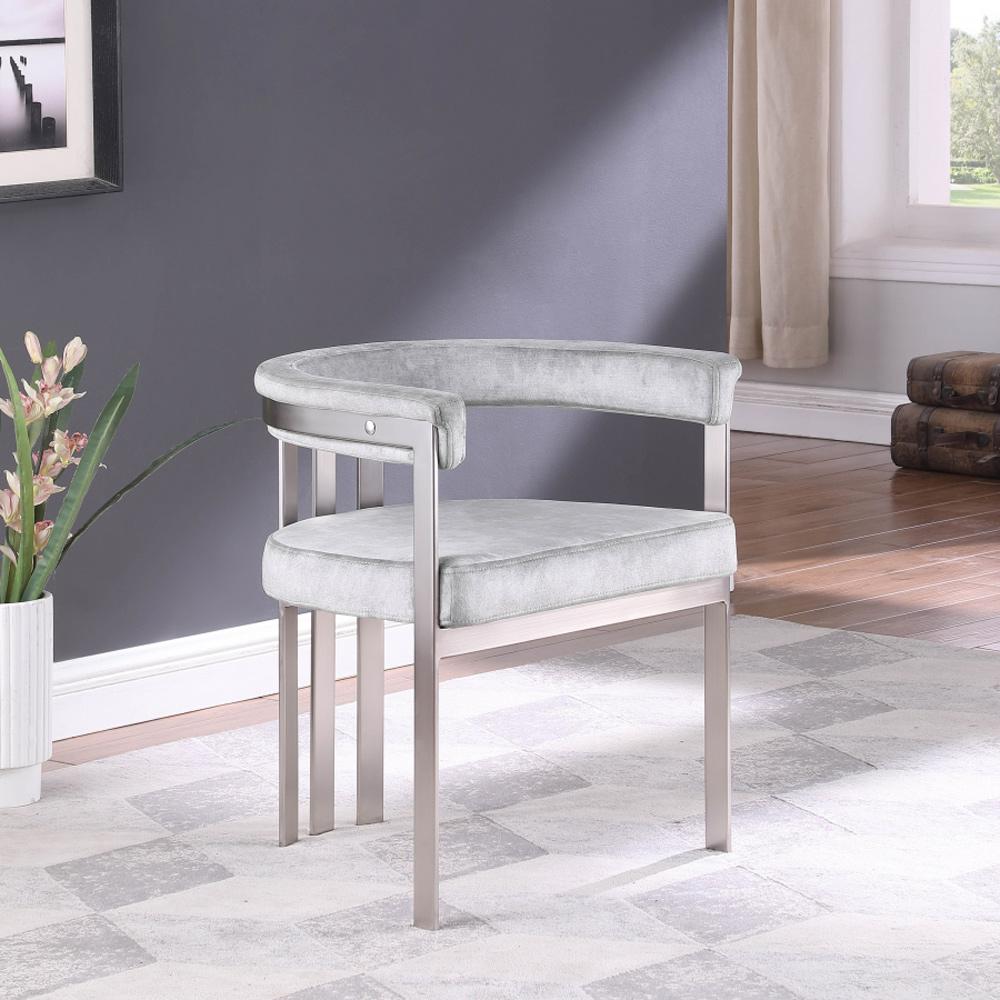 Meridian Furniture - Marcello Grey Velvet Dining Chair (Set of 2) - 938Grey-C veiw 8