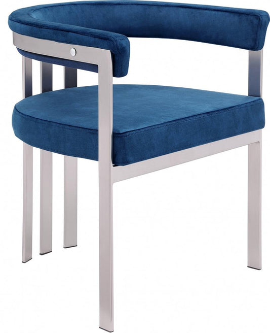 Meridian Furniture - Marcello Navy Velvet Dining Chair (Set of 2) - 938Navy-C veiw 1