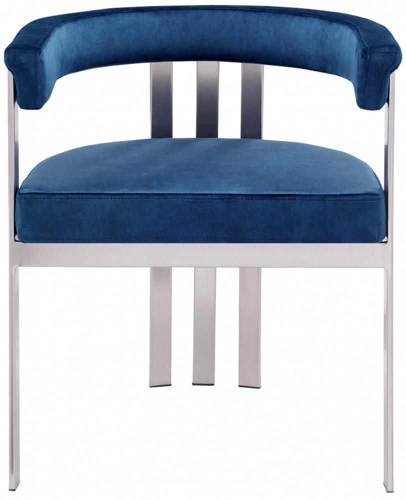 Meridian Furniture - Marcello Navy Velvet Dining Chair (Set of 2) - 938Navy-C veiw 3