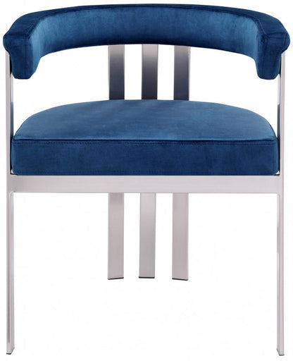 Meridian Furniture - Marcello Navy Velvet Dining Chair (Set of 2) - 938Navy-C veiw 3