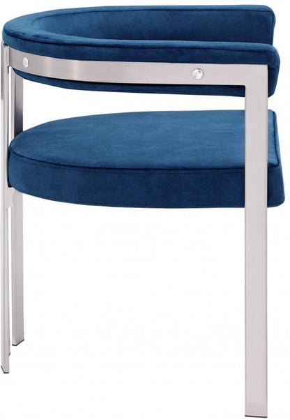 Meridian Furniture - Marcello Navy Velvet Dining Chair (Set of 2) - 938Navy-C veiw 4