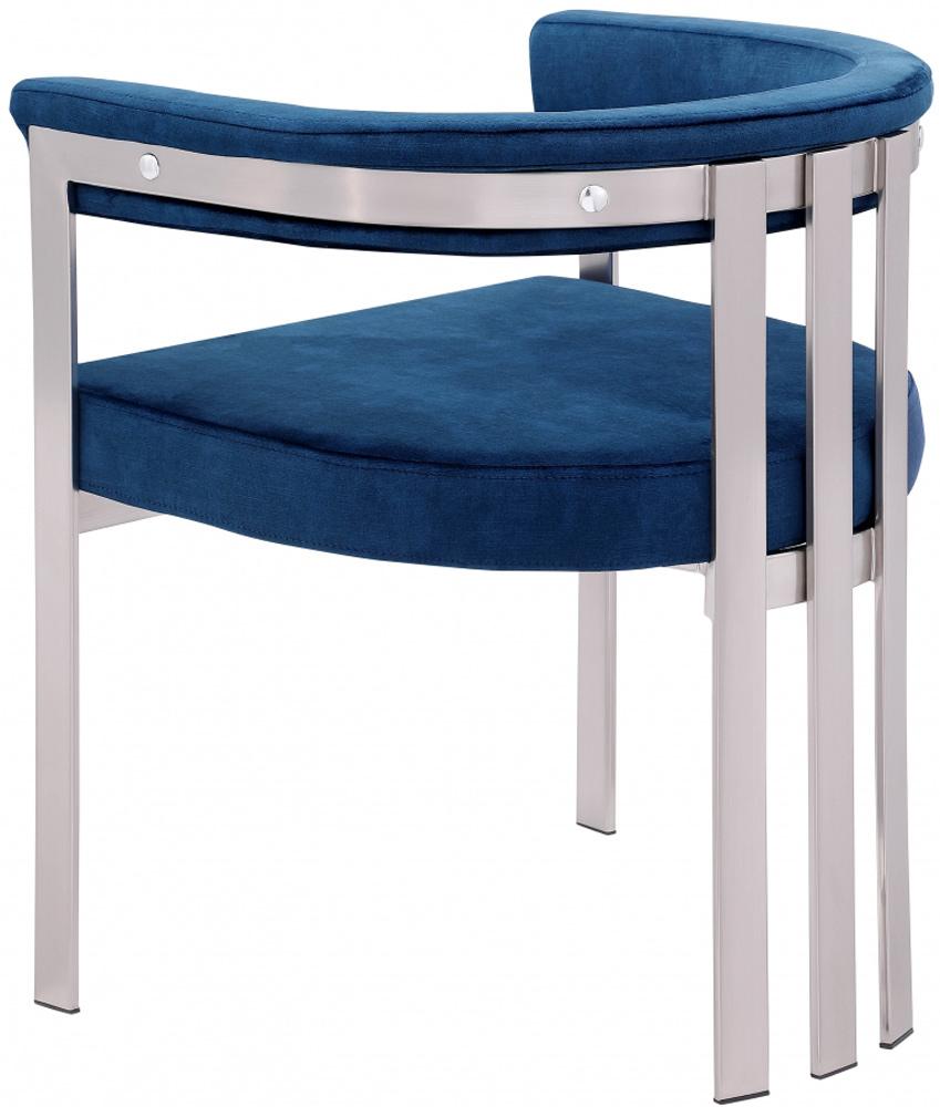 Meridian Furniture - Marcello Navy Velvet Dining Chair (Set of 2) - 938Navy-C veiw 5