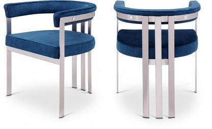 Meridian Furniture - Marcello Navy Velvet Dining Chair (Set of 2) - 938Navy-C veiw 6