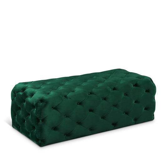 Meridian Furniture - Casey Green Velvet Ottoman/Bench - 121Green veiw 1