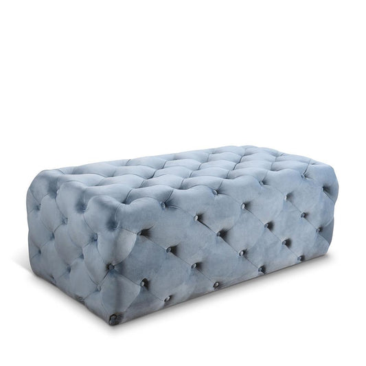 Meridian Furniture - Casey Sky Blue Velvet Ottoman/Bench - 121SkyBlu veiw 1
