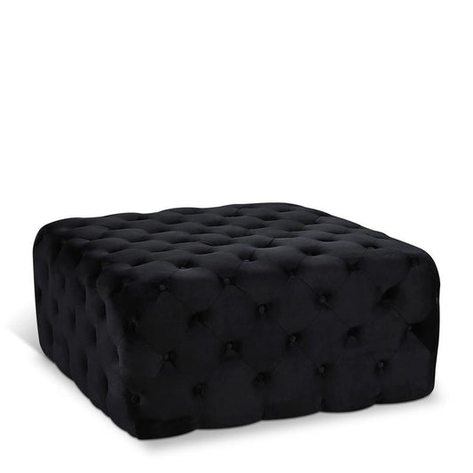 Meridian Furniture - Ariel Black Velvet Ottoman/Bench - 123Black veiw 1