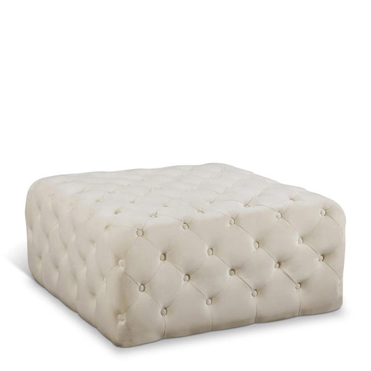 Meridian Furniture - Ariel Cream Velvet Ottoman/Bench - 123Cream veiw 1