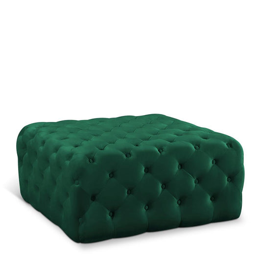 Meridian Furniture - Ariel Green Velvet Ottoman/Bench - 123Green veiw 1