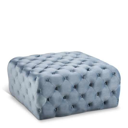 Meridian Furniture - Ariel Sky Blue Velvet Ottoman/Bench - 123SkyBlu veiw 1