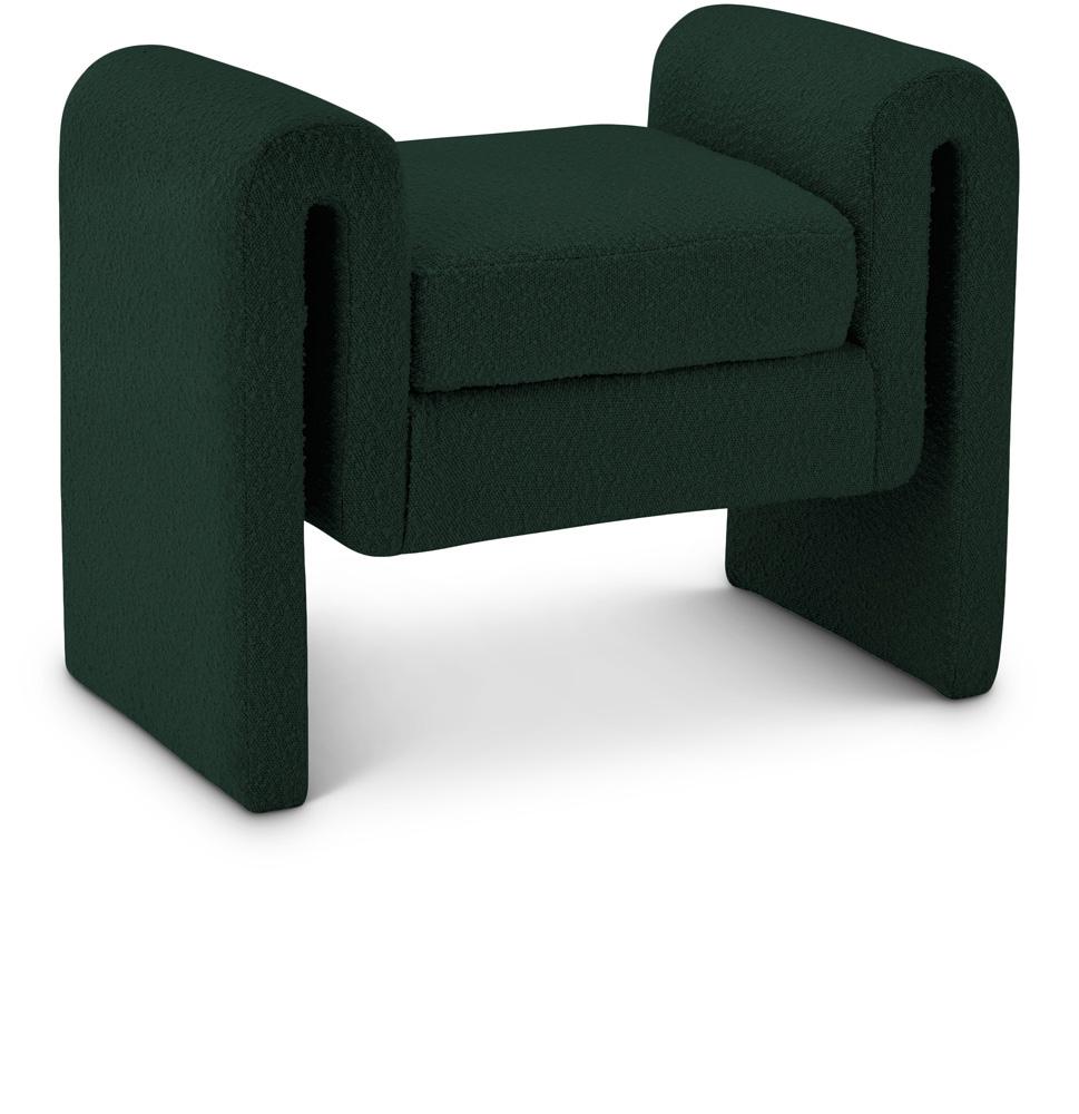 Meridian Furniture - Stylus Green Boucle Fabric Bench - 148Green veiw 1