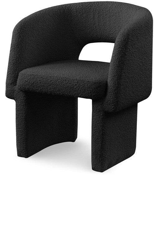 Meridian Furniture - Emmet Black Boucle Fabric Dining Chair / Accent Chair - 438Black-C veiw 1
