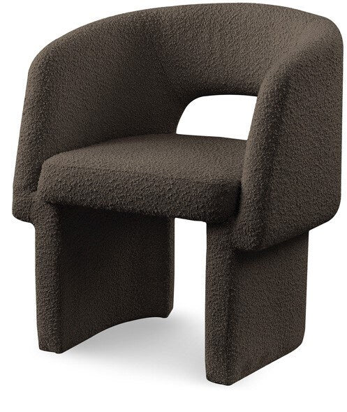 Meridian Furniture - Emmet Brown Boucle Fabric Dining Chair / Accent Chair - 438Brown-C veiw 1