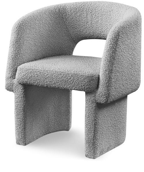 Meridian Furniture - Emmet Grey Boucle Fabric Dining Chair / Accent Chair - 438Grey-C veiw 1