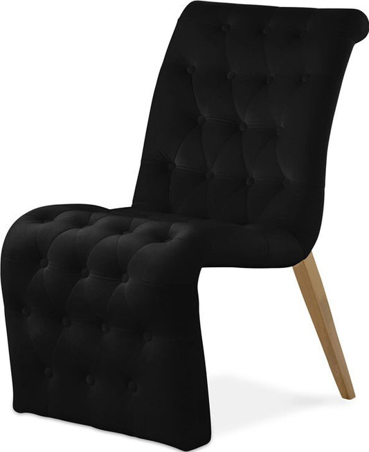 Meridian Furniture - Curve Black Velvet Dining Chair (Set of 2) - 920Black-C veiw 1