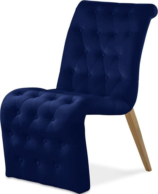 Meridian Furniture - Curve Navy Velvet Dining Chair (Set of 2) - 920Navy-C veiw 1